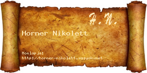 Horner Nikolett névjegykártya